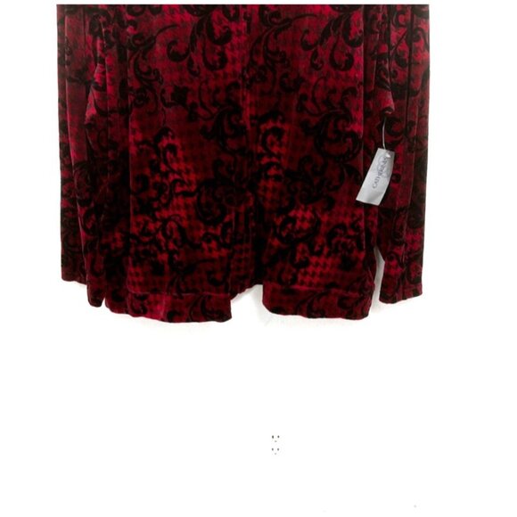 Liz & Me for Catherines Women’s Red 3X Velour Velvet Full Zip Sweatshirt Holiday - Picture 5 of 10